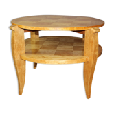 Art Deco Period Pedestal Table in Birch From Norway to Two Trays Around 1930
