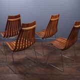 Set of 4 mid century dining chairs by Hans Brattrud for Hove Mobler
