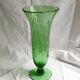 Apple green bubble glass vase signed biot