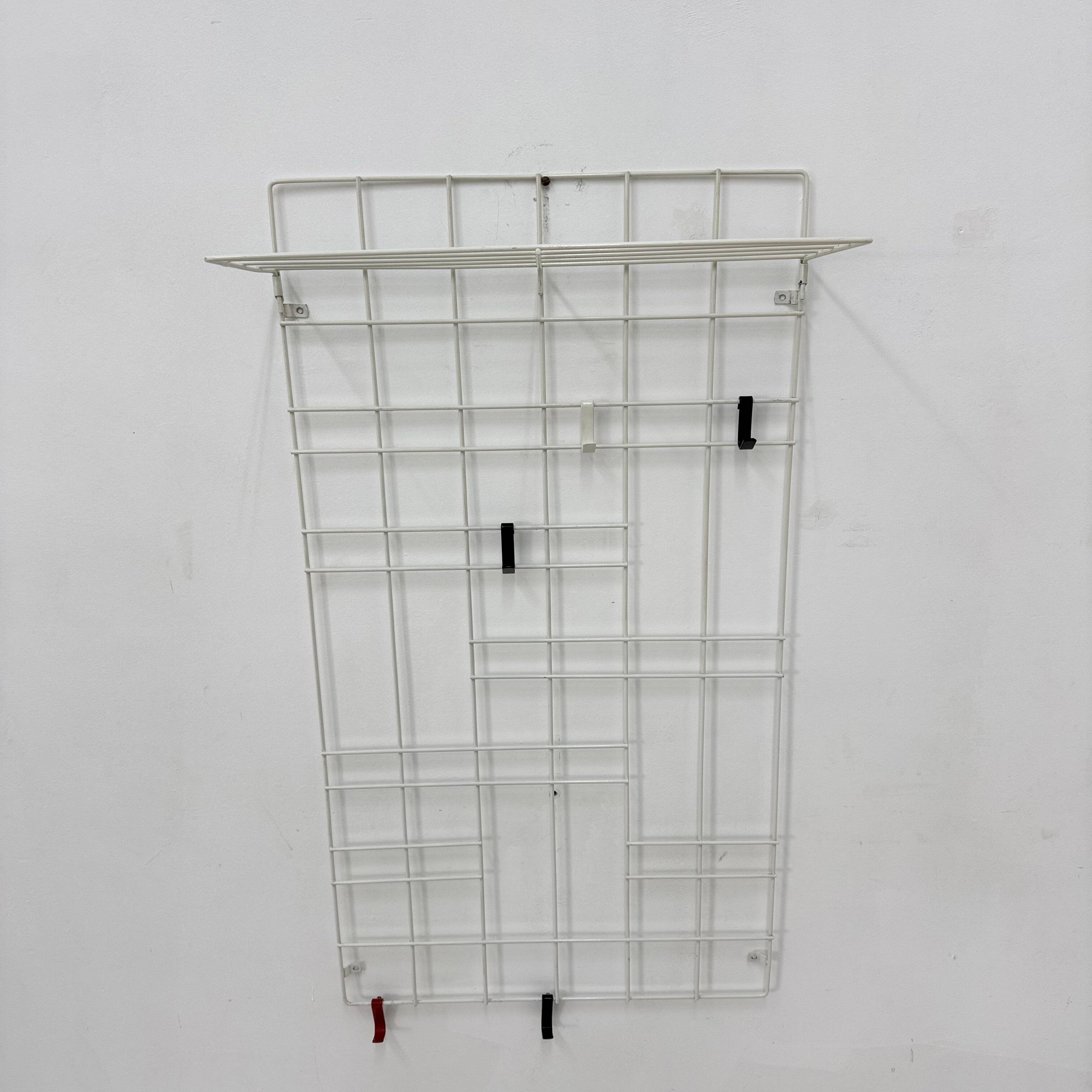 Vintage wire metal wall coat rack , 1960s