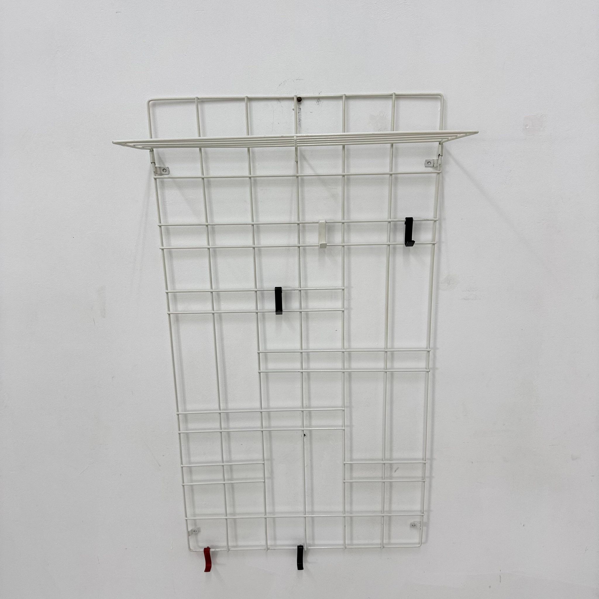 Vintage wire metal wall coat rack , 1960s