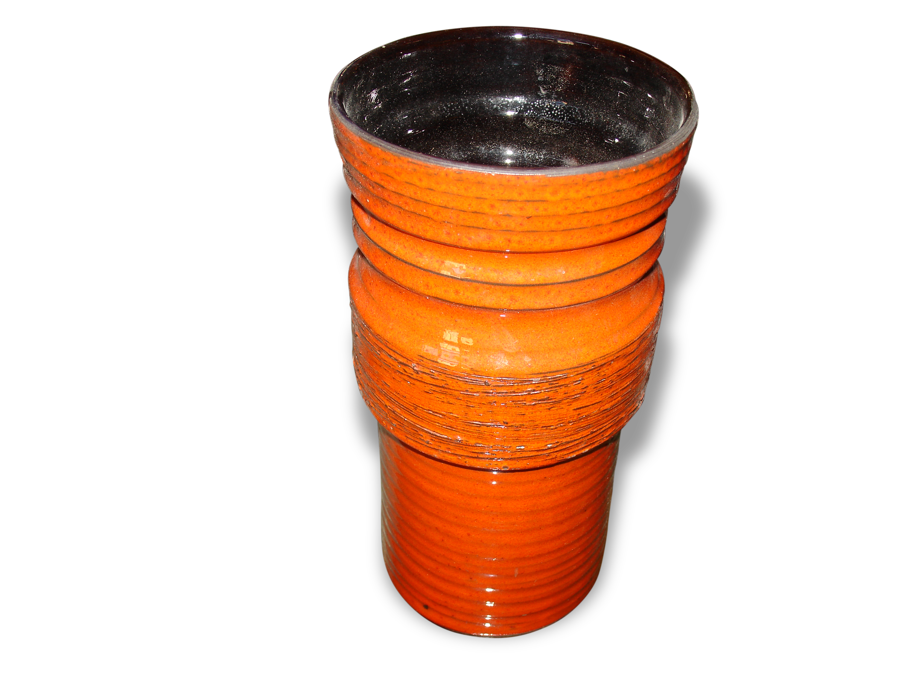 Orange tubular vase circa 1950/70