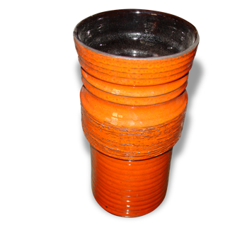 Vase tube orange vers 1950/70