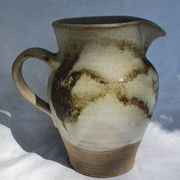 Pichet terre cuite vernissée bi-colore