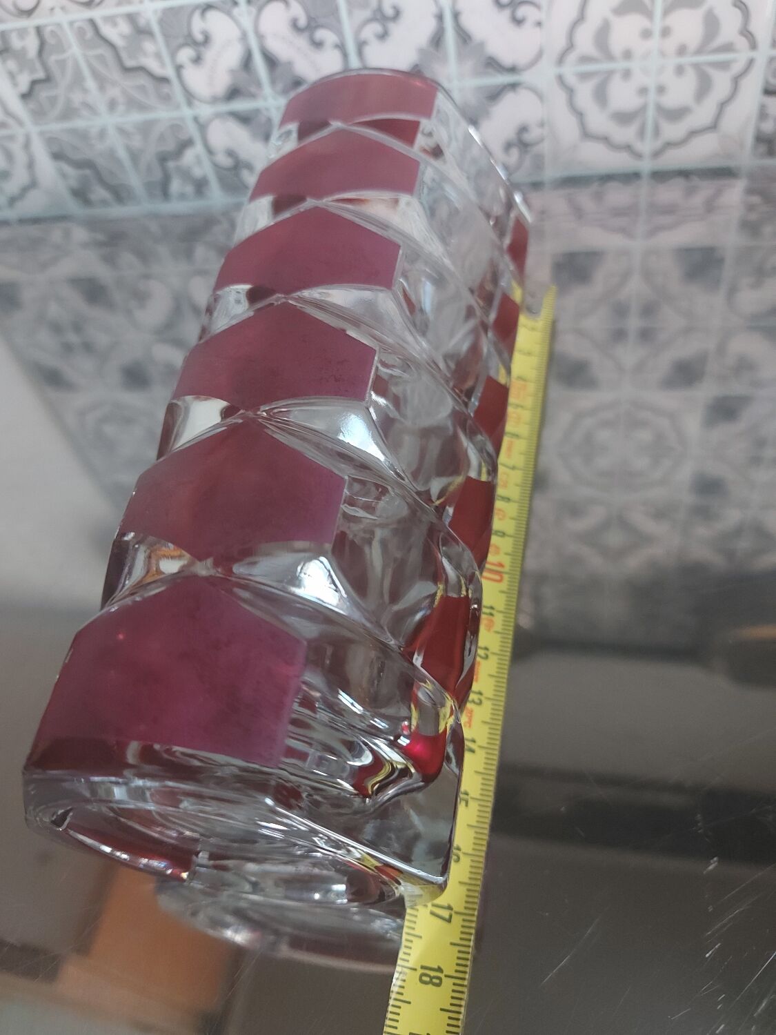 Vintage vase, 1970s, chiseled facets