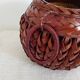 Japanese vase made of woven bamboo. Ikebana.