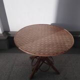 decorative round table with wicker and rattan