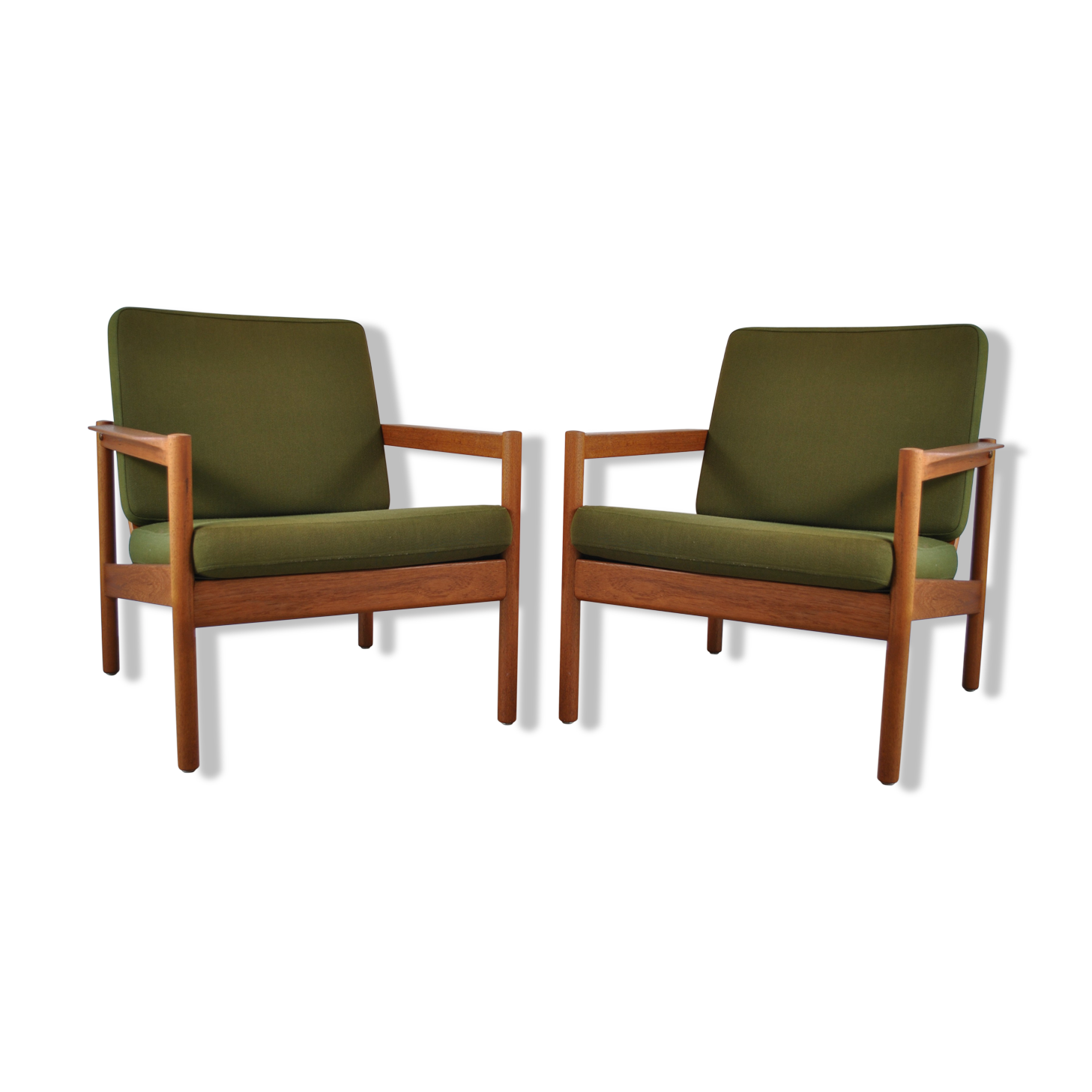 Danish armchairs pair of Kai Kristiansen by Magnus Olesen for Domus Danica year 60.