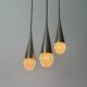 Suspended cascade lamp with 3 glass crystal shades and chrome, 1960s, Germany
