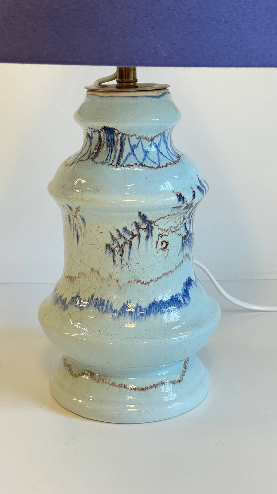 Vintage Blue Ceramic Lamp
