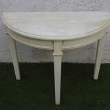 Console demi-lune tripode  bois peint massif tripode excellent etat