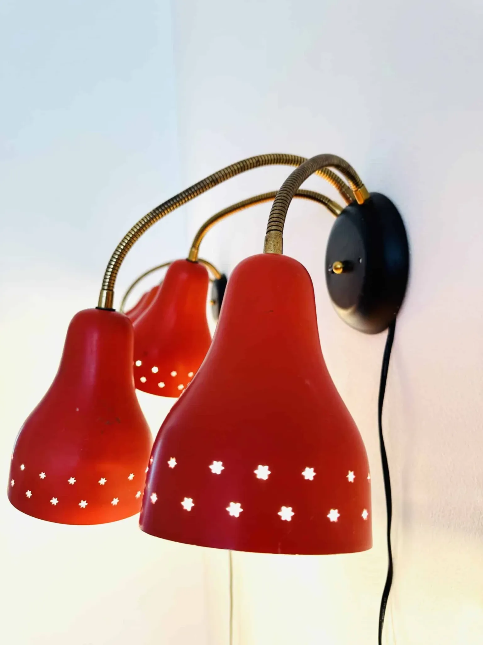 3-Armed Wall Lamp By H. Busquet For Hala Zeist, The Netherlands, 1950S