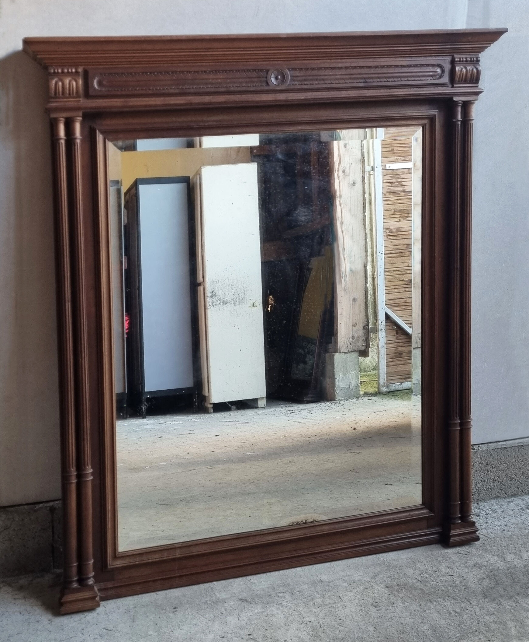 Mirror trumeau, wood, vintage, henri ii