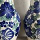 Lot of large Polish ceramic vases with hand-painted blue floral decoration