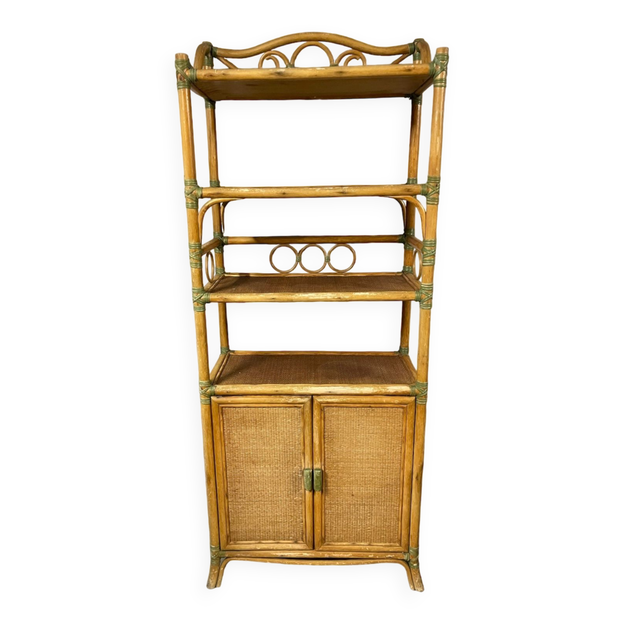 Vintage rattan bookcase