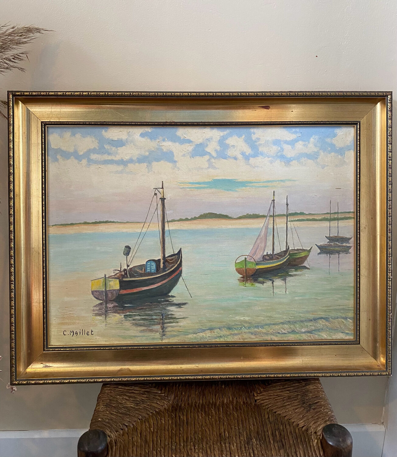 Marine painting, the 5 boats