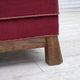 1960s, Danish armchair, red furniture velour, oak wood.