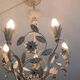 Wrought iron chandelier - Floral decorations - Italy - 1950