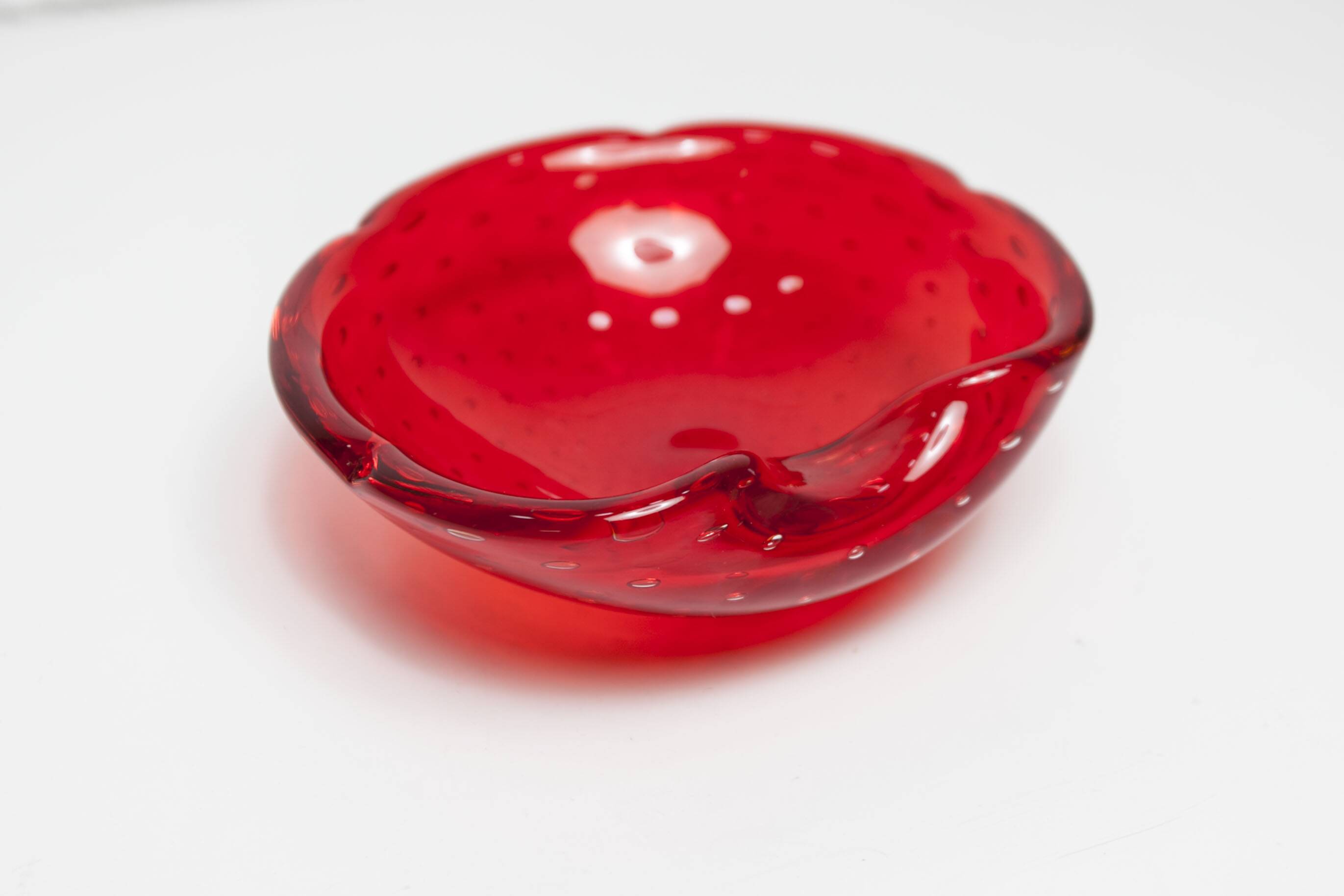 Murano Ashtray "Strawberry" Seguso Murano Italy 1970s