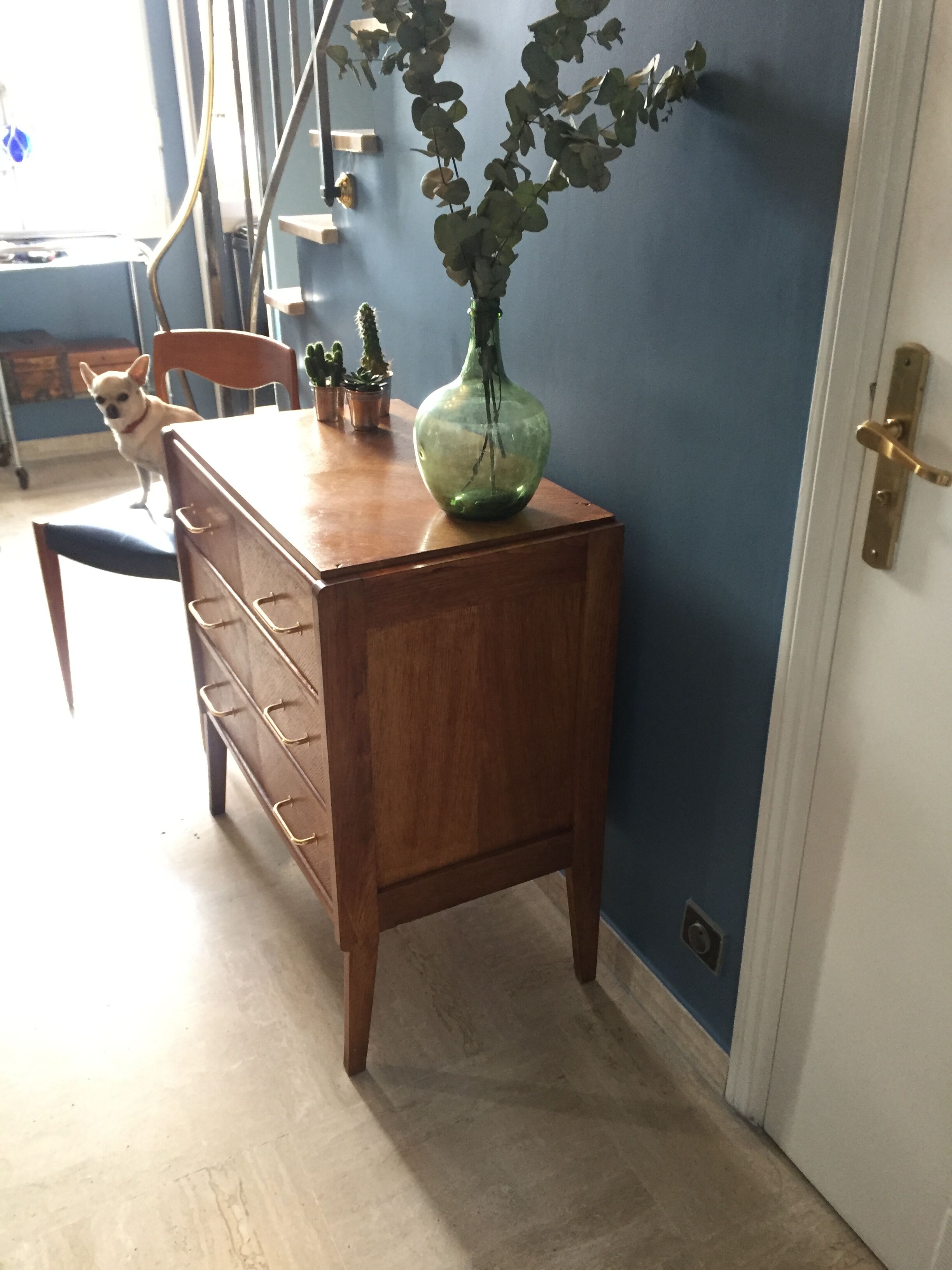 Vintage 1950's chest of drawers in golden oak