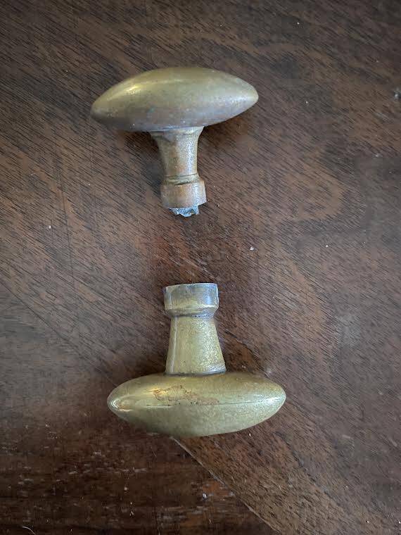 Antique brass door handles