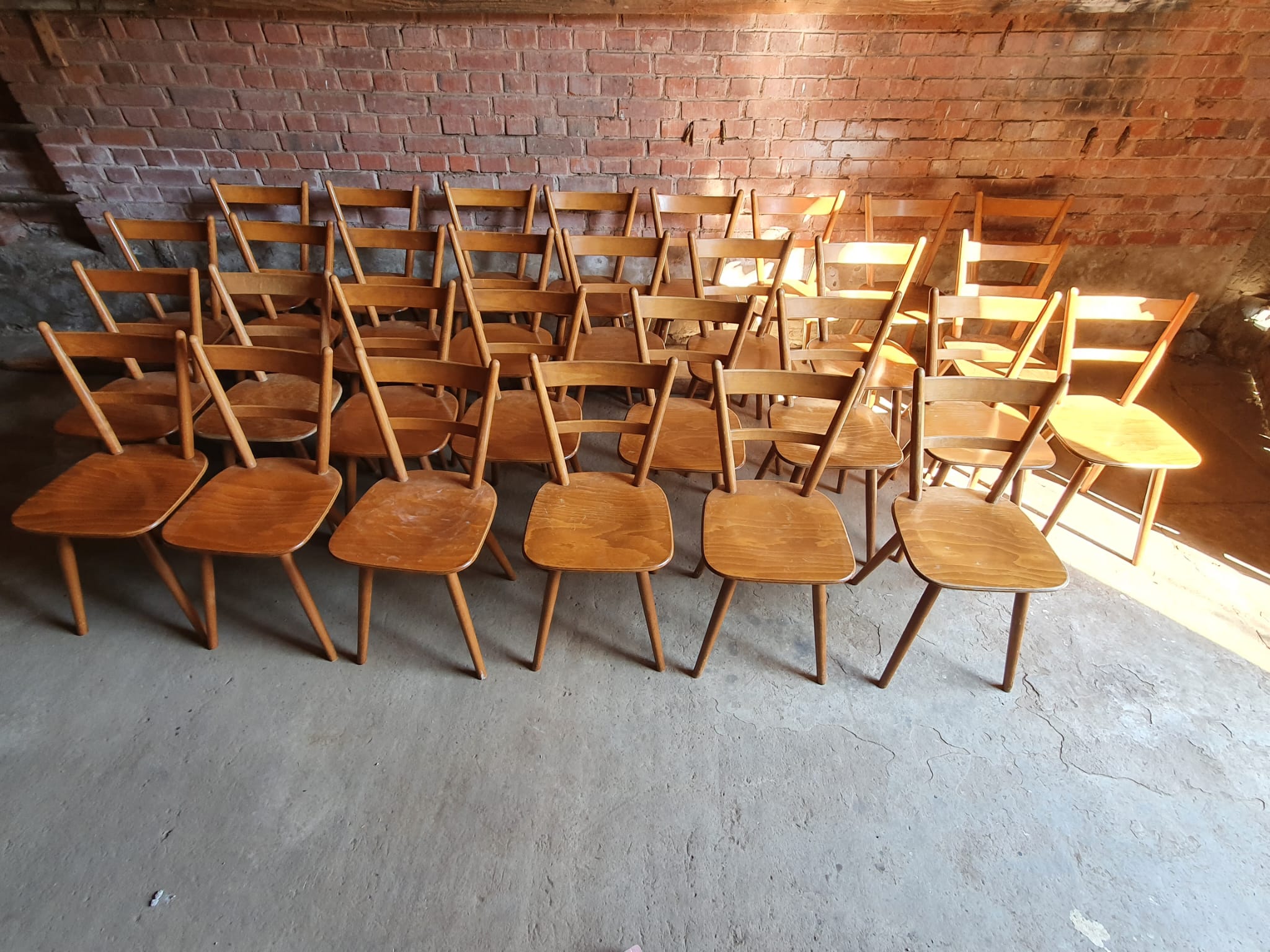 Set of 14 Scandinavian bistro chairs year 60