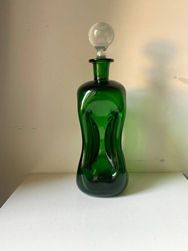 Holmegaard green decanter vintage danois par jacob e bang