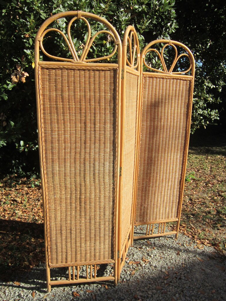 Rattan screen 70-80's