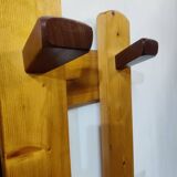 Vintage pine wall coat rack