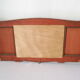 Red wooden wall-mounted coat rack and Art Deco mirror