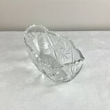 Coupe, vide-poches ovale en verre ciselé