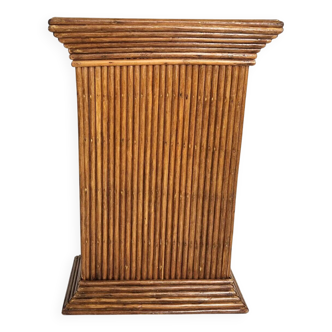 Gabriella Crespi style pencil reed planter stand, 1970s