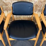 4x 60s 70s dining armchairs Danish design oak Denmark