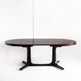 Table à manger avec une rallonge en chêne et bois d'orme, france, années 1970
