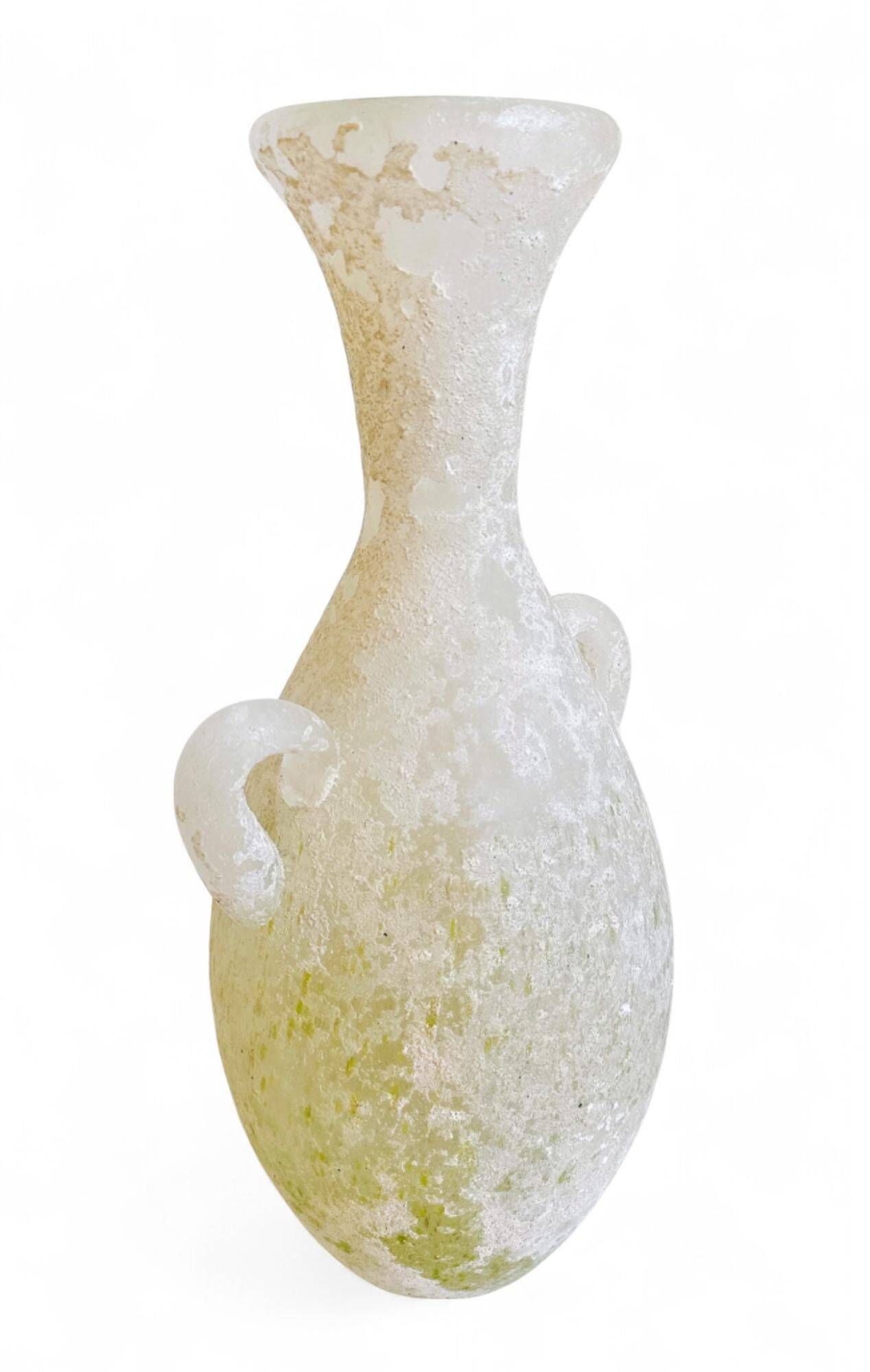 1960s Murano Glass Amphora Vase by La Murrina with Scavo Decoration