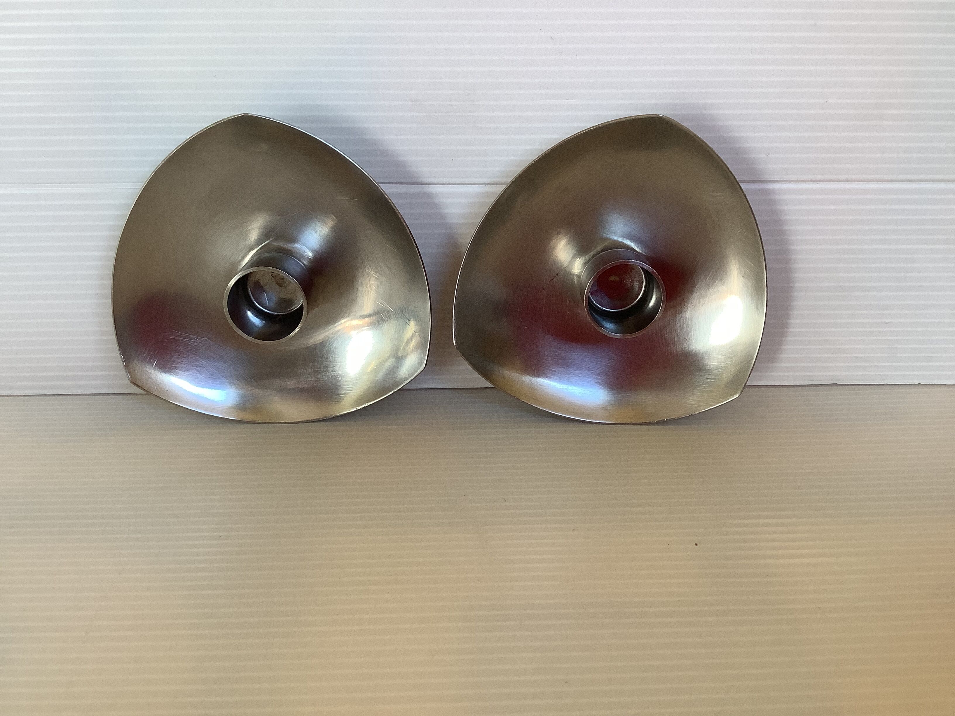 Paire de bougeoirs Celton denmark inox