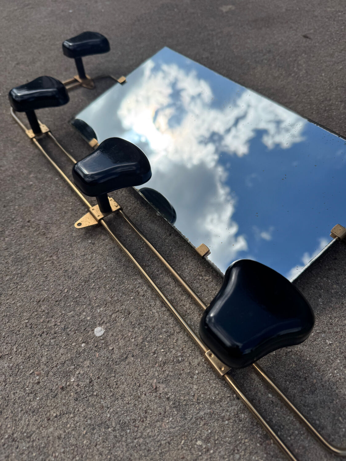 Wall-mounted coat rack mirror from the 1960s.