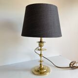 Old solid brass candle holder lamp