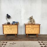 Pair of bedside table vintage compass legs