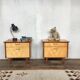 Pair of bedside table vintage compass legs