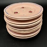 Pink ceramic dinner service with small flower patterns – 1224b7
