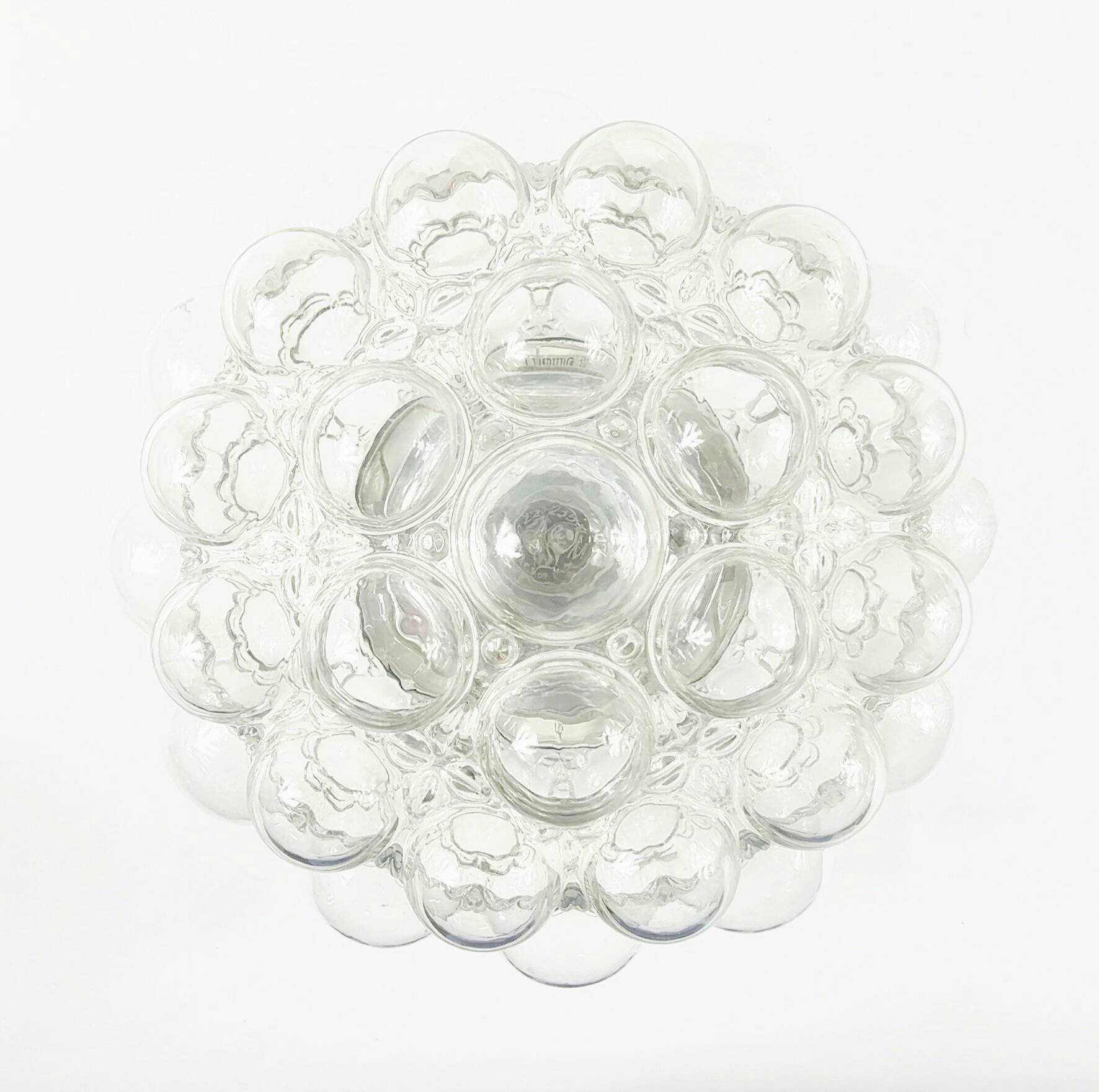 Set of 3 Mid-Century Glass Ceiling Light and Wall Lamps by Helena Tynell for Limburg, Germany, 1960s