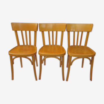 Suite 3 chaises de bistrot vintage 1970