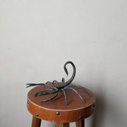 Handcrafted metal scorpion sculpture, curiosity cabinet, arthropod object