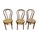 set of 3 wooden canned bistro chair - ZPM RADOMSKO for Thonet