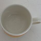 7 cups and under cups, Gien earthenware seventies décor, 1970