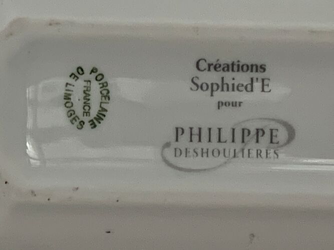 Vide poche toucans en porcelaine de Limoges, Sophie d'E pour Philippe Deshoulieres