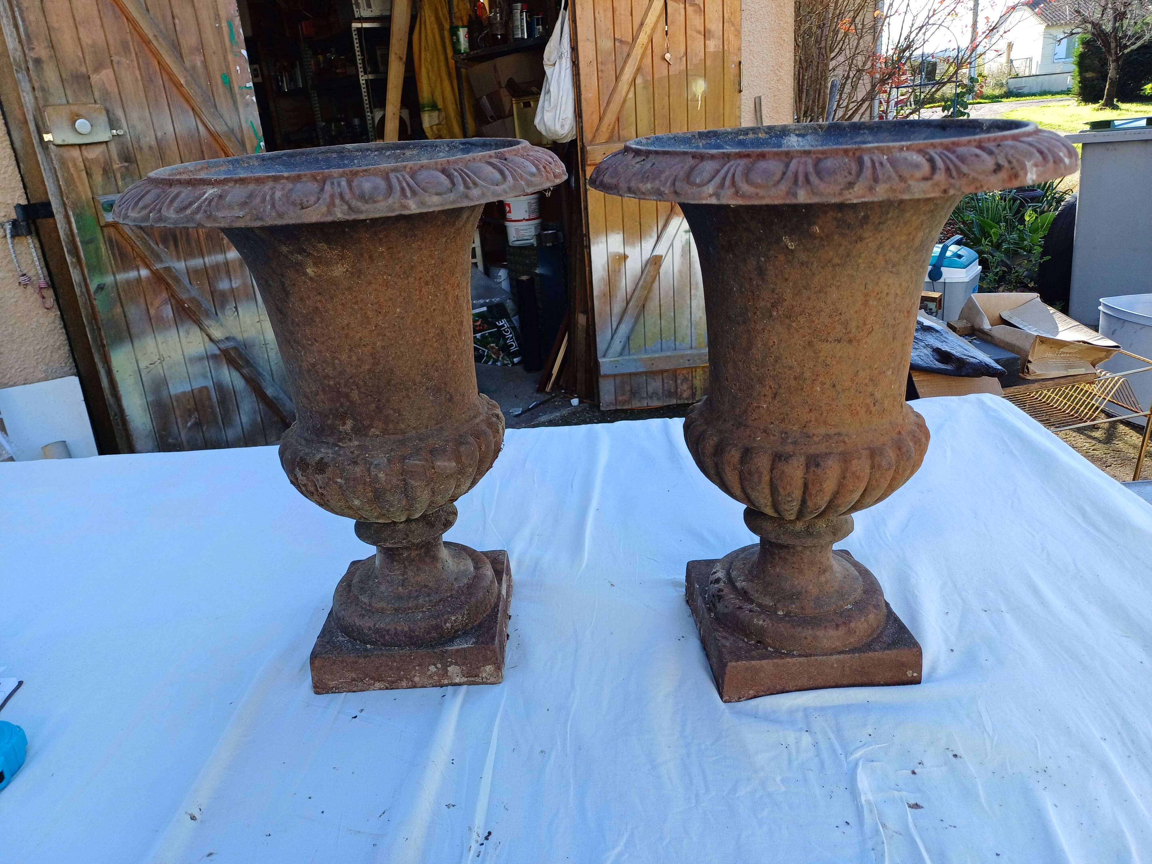 Paire de Vases Médicis Fonte 19 ème
