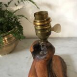 Vintage wooden bedside lamp