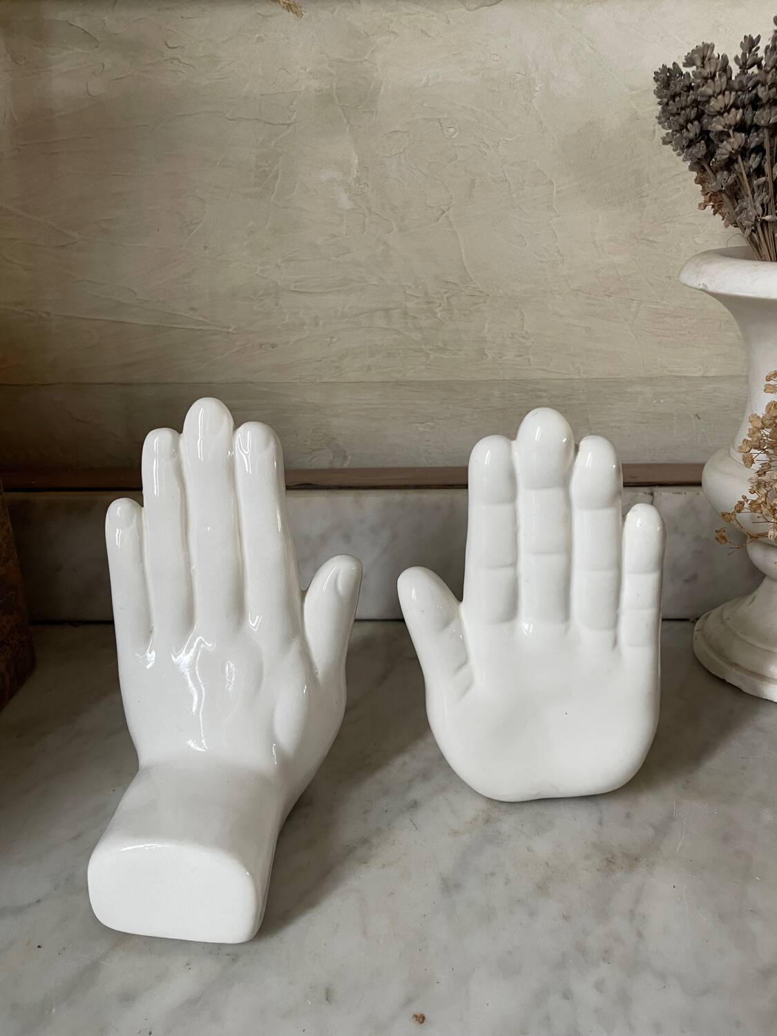 Pair of vintage ceramic hand bookends